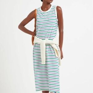 Kule The Tank Striped Midi Dress White Green Grape